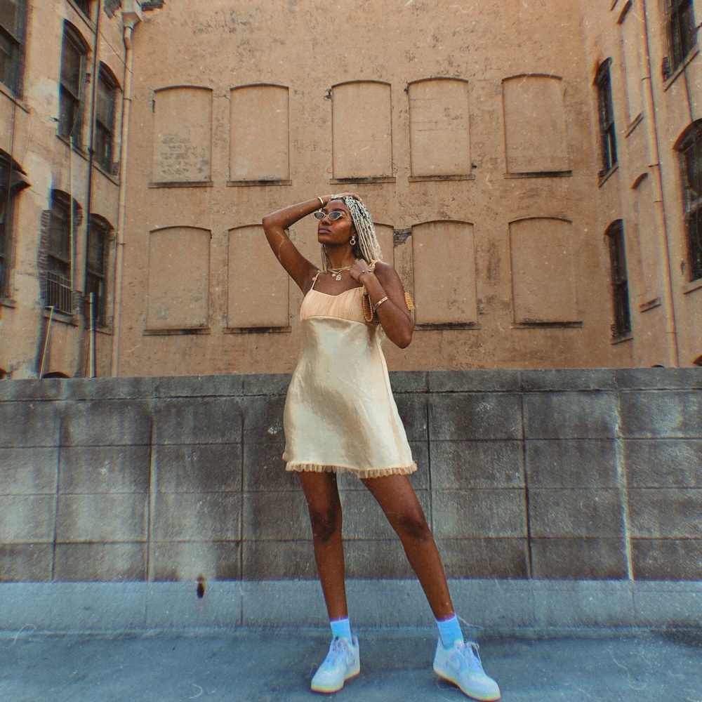 Nude silk slip